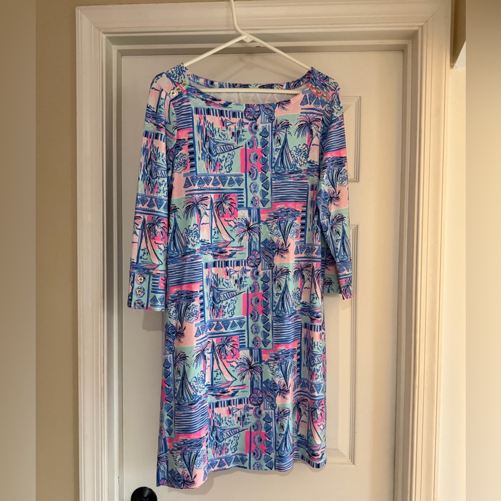 Lilly Pulitzer Pink and Blue Long Sleeve Dress